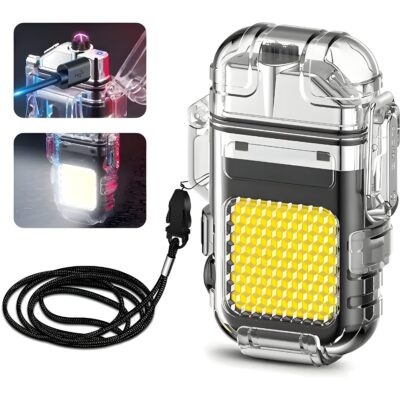 ED Flashlight With Dual ARC Plasma Beam Electric Lighter