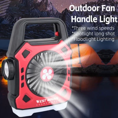 Versatile Camping Fan + Light (random color)