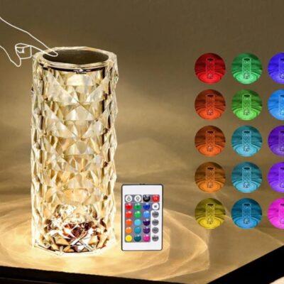 Diamond Rose Crystal Lamp 16 Color Changing (with remote)